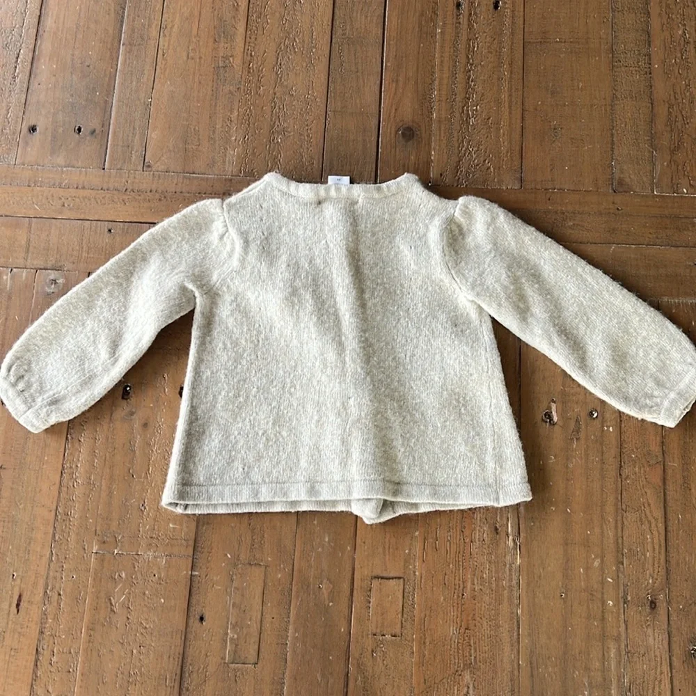 Janie and jack floral embroidered lambs wool cardigan